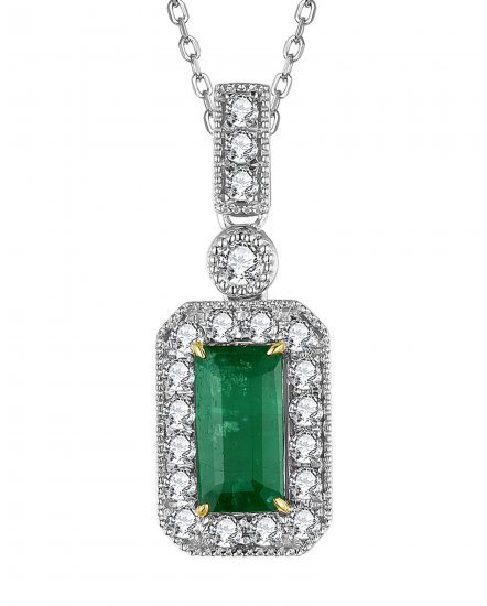 EMERALD CUT DIAMOND PENDANT (TP2281)