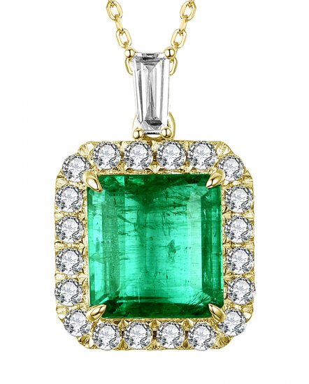 EMERALD CUT DIAMOND PENDANT (TP2286)
