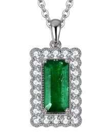 EMERALD CUT DIAMOND PENDANT (TP2287)