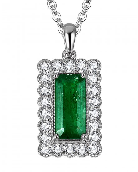 EMERALD CUT DIAMOND PENDANT (TP2287)