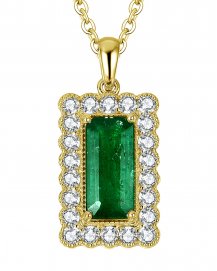 EMERALD CUT DIAMOND PENDANT (TP2287)