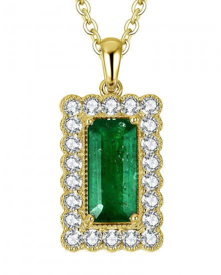 EMERALD CUT DIAMOND PENDANT (TP2287)