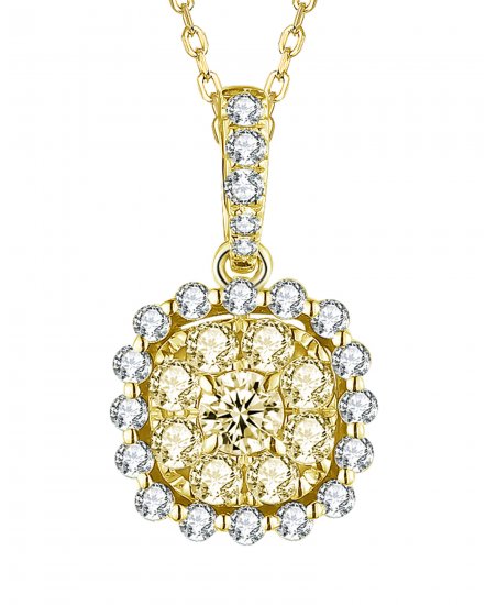 MULTI TONE CUSHION STYLE DIAMOND PENDANT (TP2325)