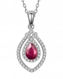 PEAR RUBY DIAMOND PENDANT (TP2326)