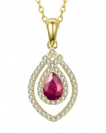 PEAR RUBY DIAMOND PENDANT (TP2326)