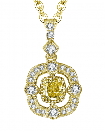 MULTI TONE CUSHION DIAMOND PENDANT (TP2331)