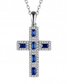 CROSS SAPPHIRE DIAMOND PENDANT (TP2334)