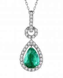 PEAR EMERALD DIAMOND PENDANT (TP2352)