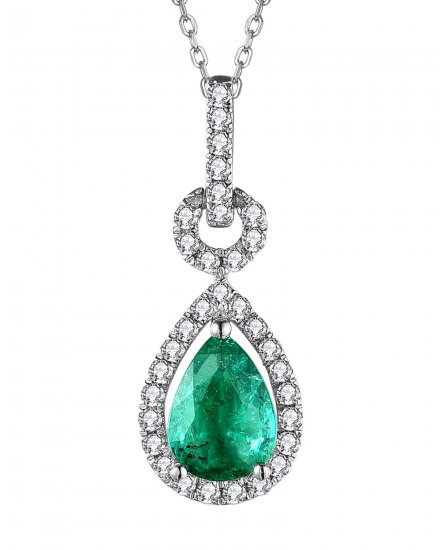 PEAR EMERALD DIAMOND PENDANT (TP2352)