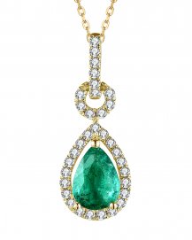 PEAR EMERALD DIAMOND PENDANT (TP2352)