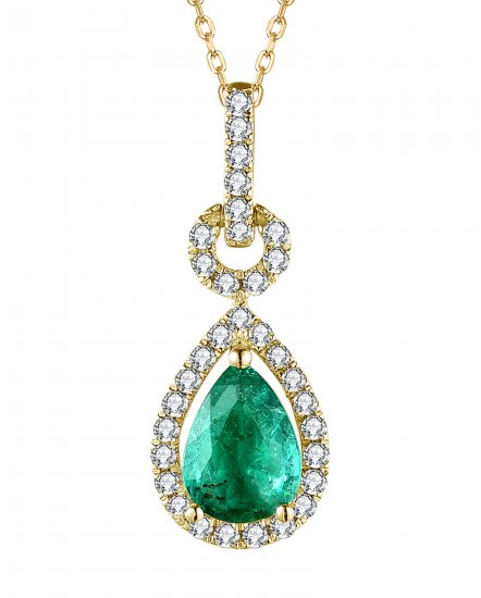 PEAR EMERALD DIAMOND PENDANT (TP2352)