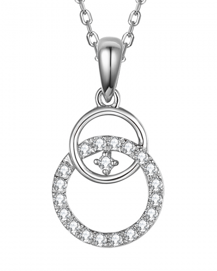 INTER LINKED STYLE ROUND DIAMOND PENDANT (TP2369)