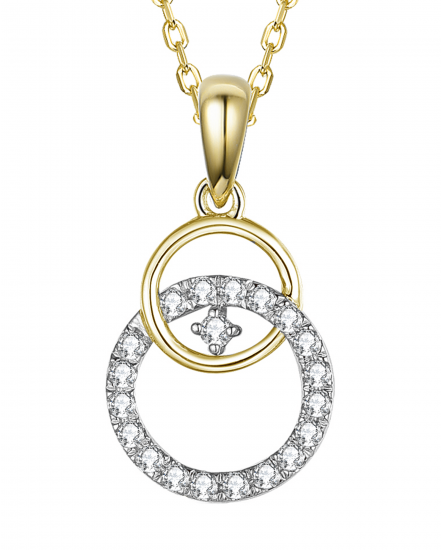 INTER LINKED STYLE ROUND DIAMOND PENDANT (TP2369)