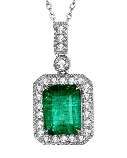 EMERALD CUT DIAMOND PENDANT (TP2429)