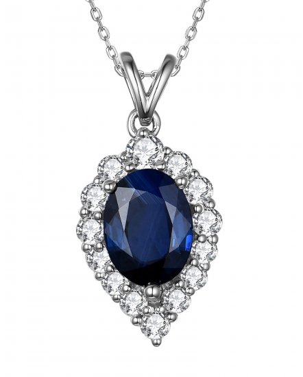 OVAL SAPPHIRE DIAMOND PENDANT (TP2432)