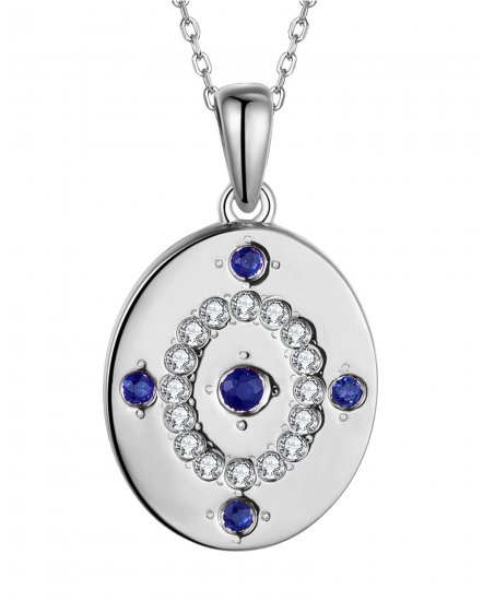 OVAL STYLE COLORED STONE DIAMOND PENDANT (TP2490)