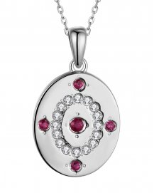 OVAL STYLE COLORED STONE DIAMOND PENDANT (TP2490)