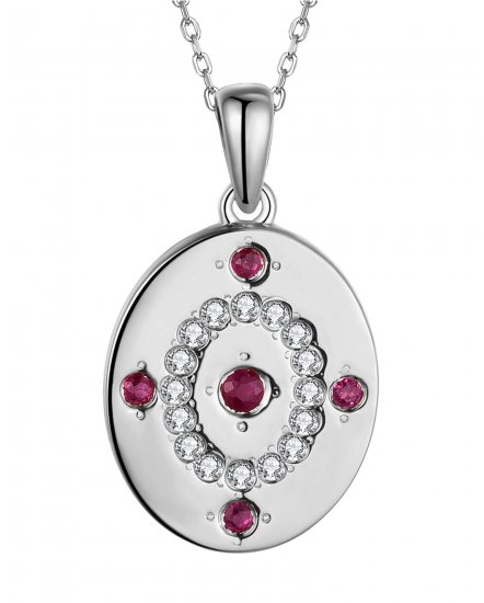 OVAL STYLE COLORED STONE DIAMOND PENDANT (TP2490)