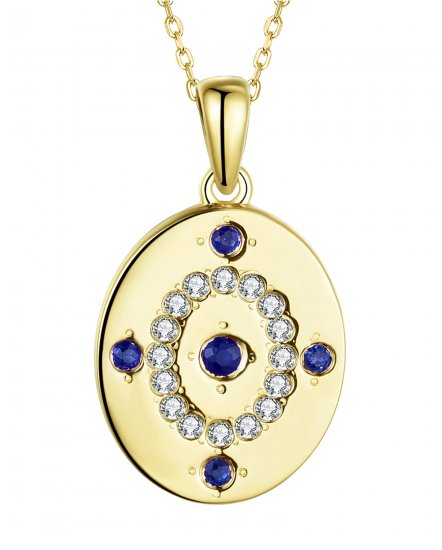 OVAL STYLE COLORED STONE DIAMOND PENDANT (TP2490)
