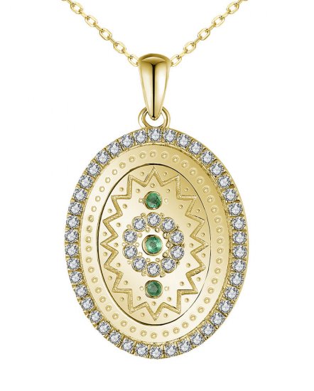 OVAL STYLE EMERALD DIAMOND PENDANT (TP2494)