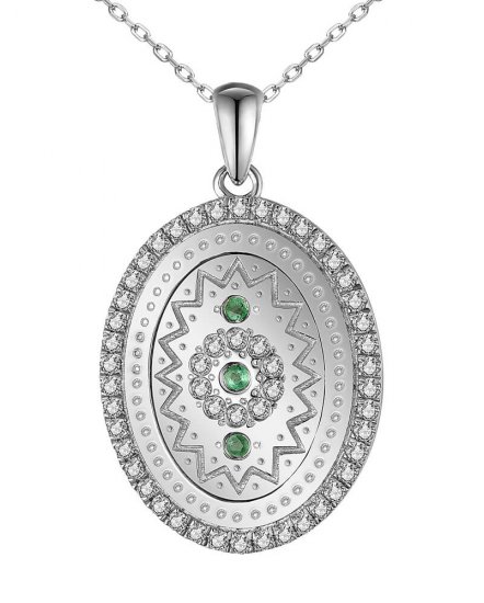 OVAL STYLE EMERALD DIAMOND PENDANT (TP2494)