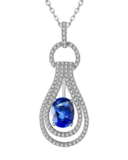 OVAL SAPPHIRE DIAMOND PENDANT (TP2507)