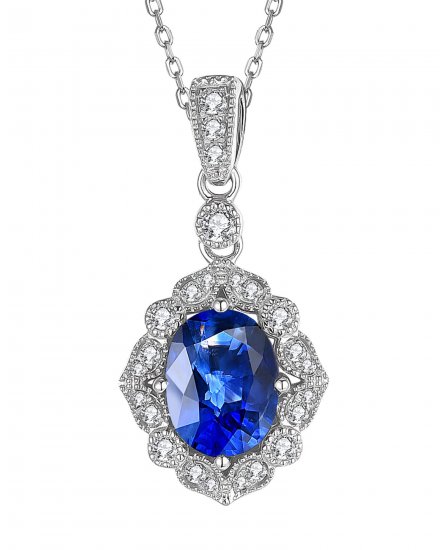 OVAL SAPPHIRE DIAMOND PENDANT (TP2512)