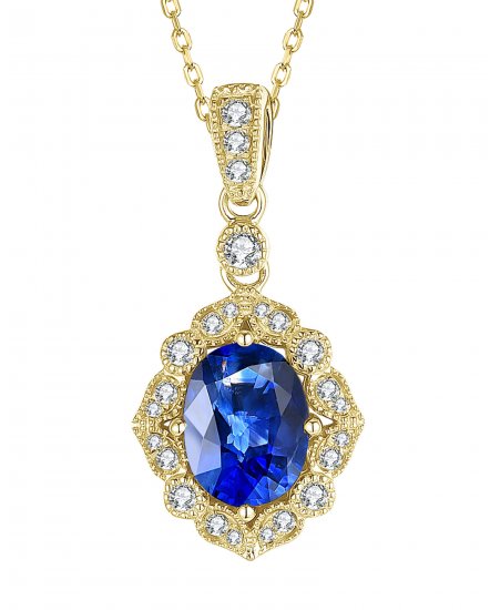 OVAL SAPPHIRE DIAMOND PENDANT (TP2512)