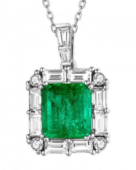 EMERALD CUT DIAMOND PENDANT (TP2528)