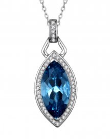 MARQUISE LONDON BLUE TOPAZ DIAMOND PENDANT (TP2533)