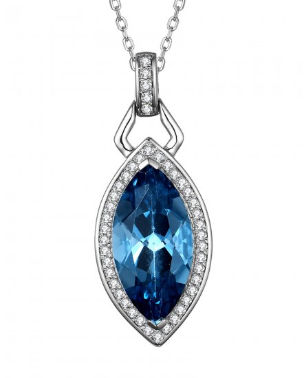 MARQUISE LONDON BLUE TOPAZ DIAMOND PENDANT (TP2533)