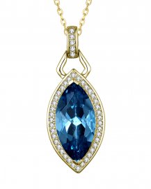 MARQUISE LONDON BLUE TOPAZ DIAMOND PENDANT (TP2533)