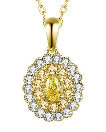 MULTI TONE OVAL DIAMOND PENDANT (TP2538)