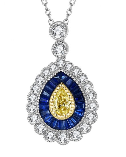 PEAR SAPPHIRE DIAMOND PENDANT (TP2546)