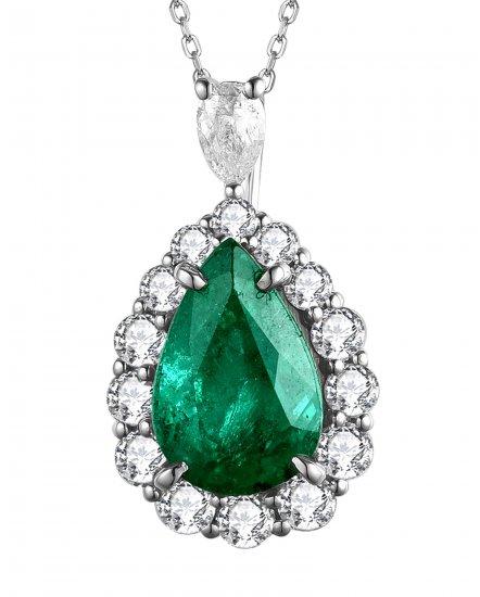 PEAR EMERALD DIAMOND PENDANT (TP2547)