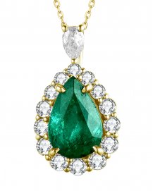 PEAR EMERALD DIAMOND PENDANT (TP2547)