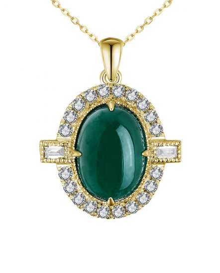 OVAL EMERALD DIAMOND PENDANT (TP2553)