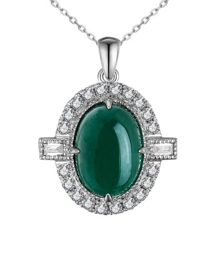OVAL EMERALD DIAMOND PENDANT (TP2553)