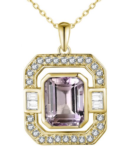 AMETHYST DIAMOND PENDANT (TP2574)