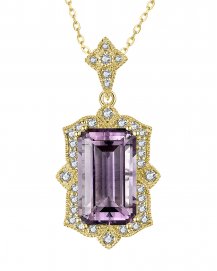AMETHYST DIAMOND PENDANT (TP2586)