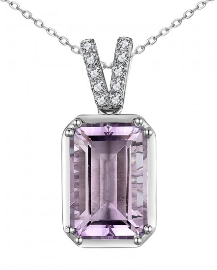 AMETHYST DIAMOND PENDANT (TP2591)