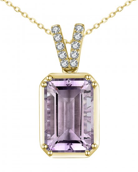 AMETHYST DIAMOND PENDANT (TP2591)