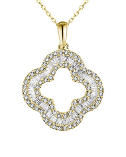 CLOVER STYLE BAGUETTE DIAMOND PENDANT (TP2603)