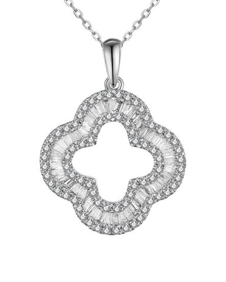 CLOVER STYLE BAGUETTE DIAMOND PENDANT (TP2603)