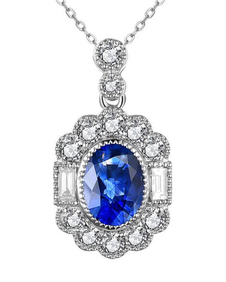 OVAL SAPPHIRE DIAMOND PENDANT (TP2630)
