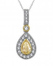 MULTI TONE PEAR DIAMOND PENDANT (TP2637)