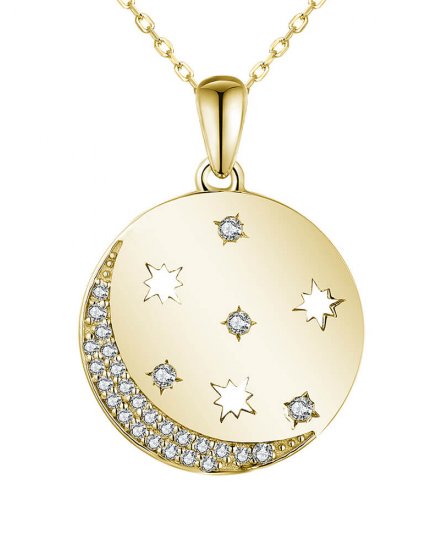 CRESCENT MOON DISC DIAMOND PENDANT (TP2644)