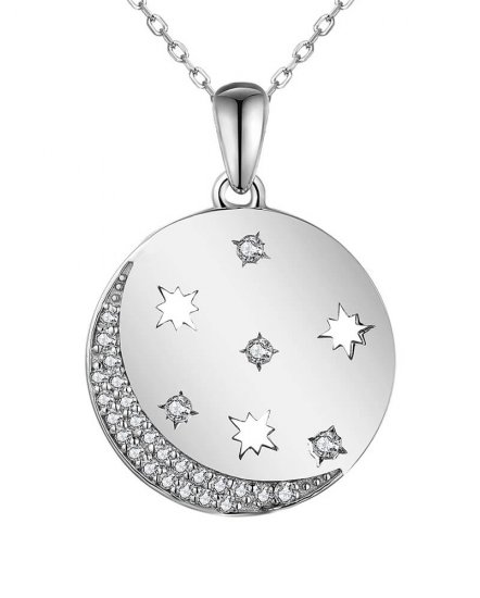 CRESCENT MOON DISC DIAMOND PENDANT (TP2644)