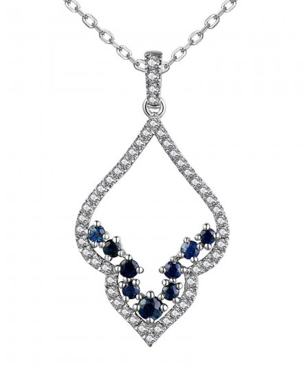 LEAF STYLE COLORED STONE DIAMOND PENDANT (TP2645)