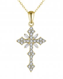 CROSS BAGUETTE DIAMOND PENDANT (TP2649)
